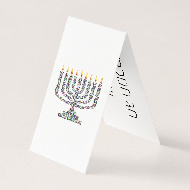 Hanukkiah med Gemstones längish Hanukkah Card Kort (Framsida)