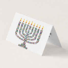 Hanukkiah tillverkad med Gemstones-mappat kort