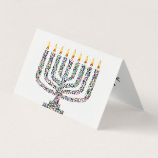 Hanukkiah tillverkad med Gemstones-mappat kort