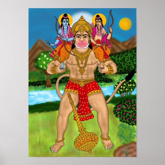 Hanuman-affisch Poster (Framsidan)