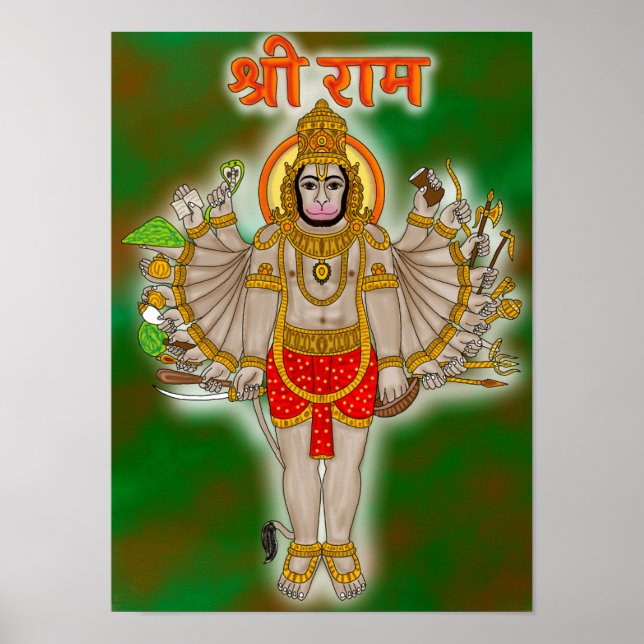 Hanuman-affisch Poster (Framsidan)
