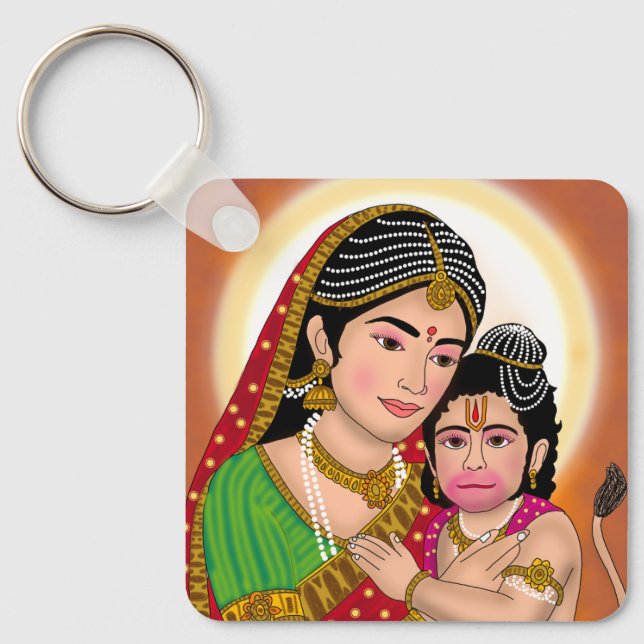 Hanuman & Anjana Mata Nyckelring (Framsida)