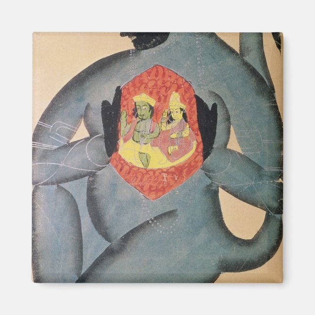 Hanuman avslöjande Rama och Sita Magnet (Framsidan)