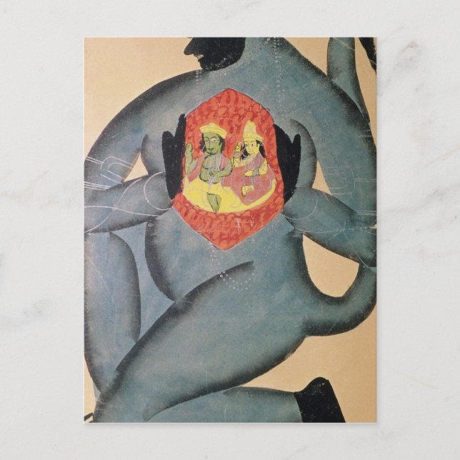 Hanuman avslöjande Rama och Sita Vykort (Framsida)