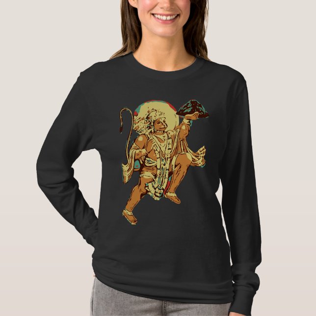 Hanuman Carries Mountain T Shirt (Framsida)