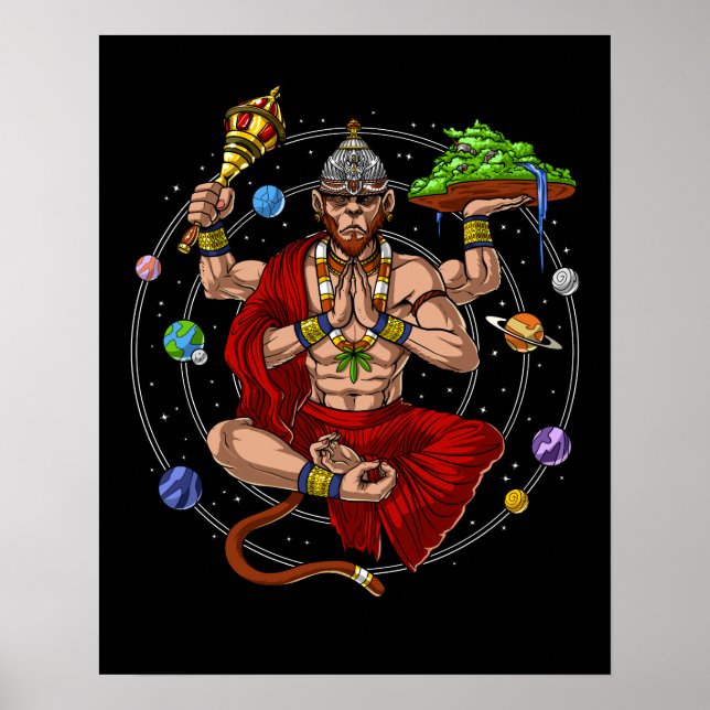 Hanuman Hindu Gud Poster (Framsidan)