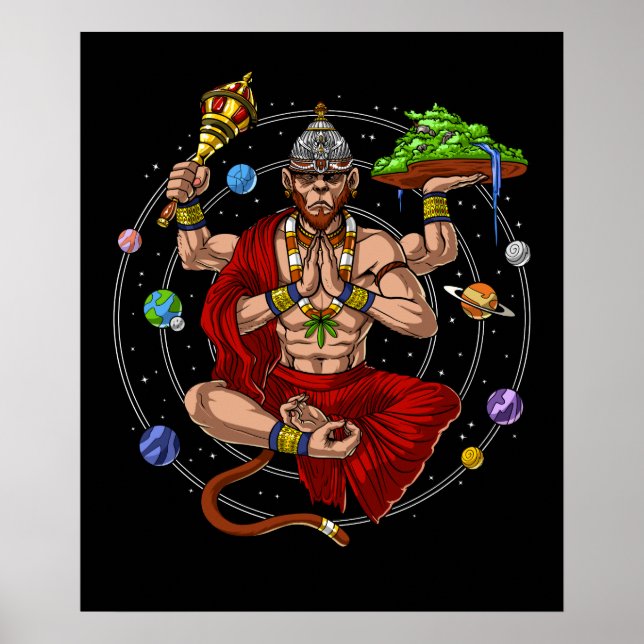 Hanuman Hindu Gud Poster (Framsidan)