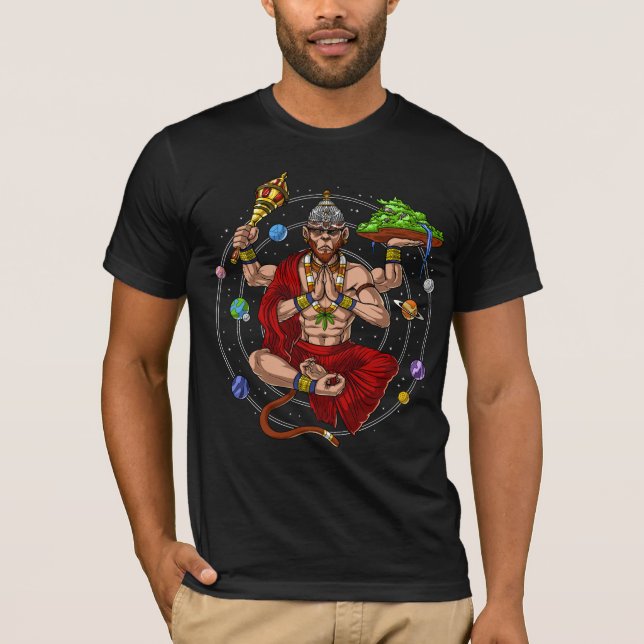 Hanuman Hindu Gud T Shirt (Framsida)