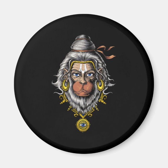 Hanuman Hinduism Gud Magnet (Framsidan)