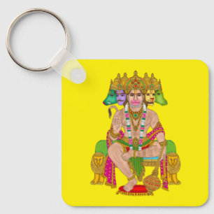 Hanuman Ji Keychain Hindu Lord Hanuman Andlig Nyckelring