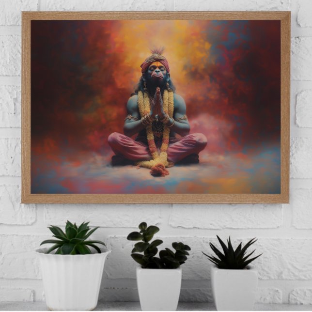 Hanuman Pastel Rainbow Färg Stänk Painting Art Poster (Skapare uppladdad)