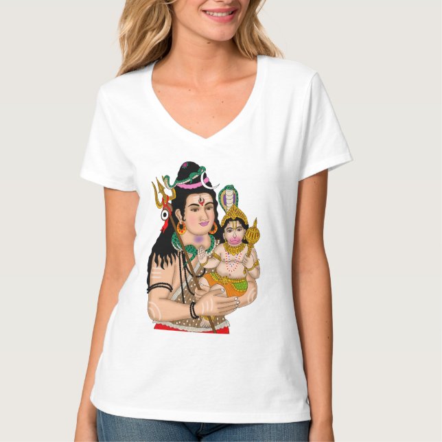 Hanuman & Shiva T-Shirt (Framsida)