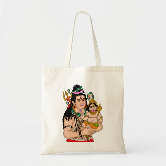 Hanuman & Shiva Totebag Tygkasse (Framsidan)