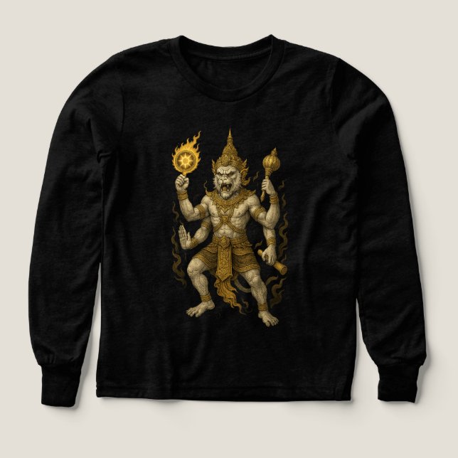 Hanuman Thai Temple T-Shirt – Mytisk krigare Str (Design framsida)