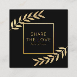 Hänvisa en hänskjutningssalong för guldguld Löv Fyrkantigt Visitkort