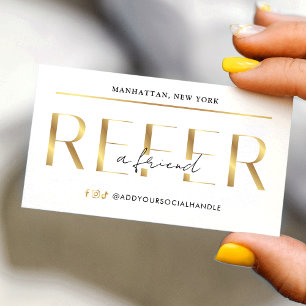 Hänvisa en vän Modern Glamour Guld Logo Salong Spa Rabattkort