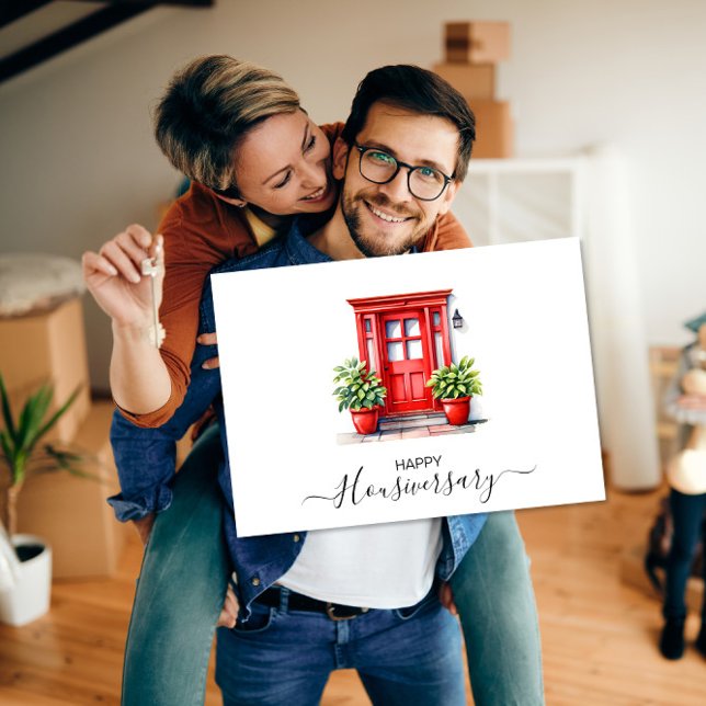 Hänvisning till Cute Red house-jubileumsfirandet Kort (Skapare uppladdad)
