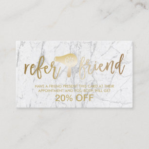 Hänvisning till guld Hair Dryer Modern Marble Salo Rabattkort