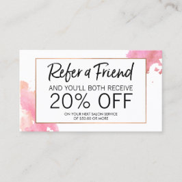 Hänvisning till kreativets vattenfärg rabattkort