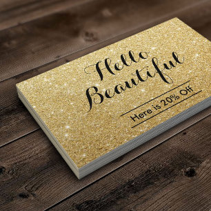 Hänvisning till Makeup Artist Hair Salon Guld Glit Rabattkort