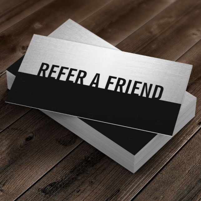 Hänvisning till Modern Black & Silver Beauty Salon Rabattkort (Skapare uppladdad)