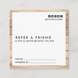 Hänvisning till modern Luxe Wood Clean Layout Fyrkantigt Visitkort