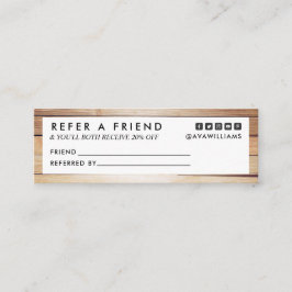 Hänvisning till modern Luxe Wood Clean Layout Mini Visitkort