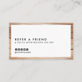 Hänvisning till modern Luxe Wood Clean Layout Visitkort