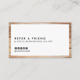 Hänvisning till modern Luxe Wood Clean Layout Visitkort