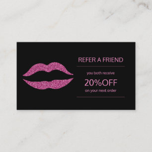 Hänvisning till rosa läppar för distributör av skö rabattkort