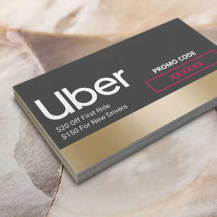 Hänvisning till Uber Driver Modern Guld Gräns Rabattkort