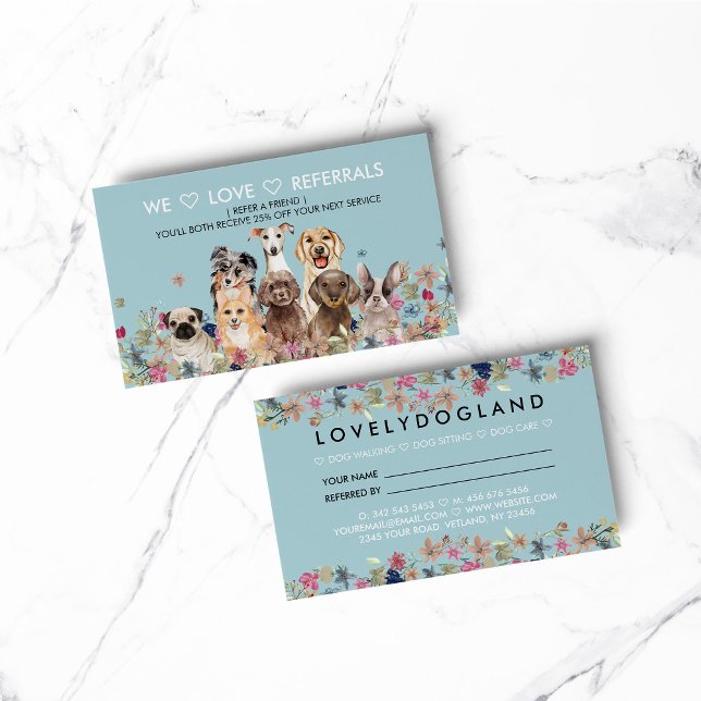 Hänvisningar till Dog Walker Sitta Grooming Teckna Visitkort (pet animal dog cat veterinary farm)