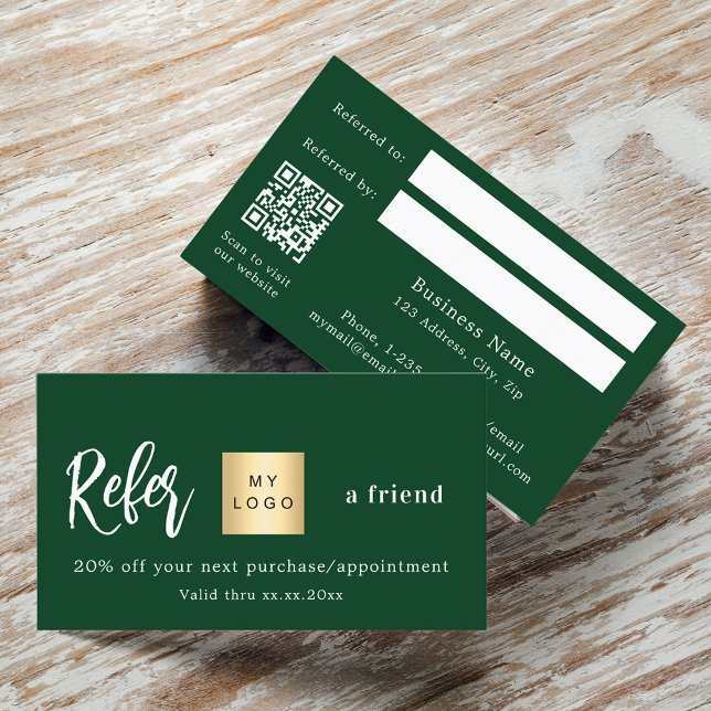 Hänvisningskort för Business logotyp  för Emerald  Rabattkort (Skapare uppladdad)
