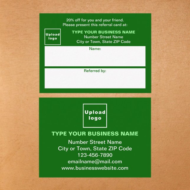 Hänvisningskort för butiks- eller butiksreferenser rabattkort (Business green referral card for for your customers and their family, relatives or friends.)