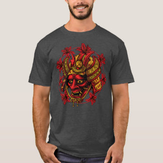 Hanya Samurai Oni Mask, Demon Art Ansikte Harajuku T Shirt