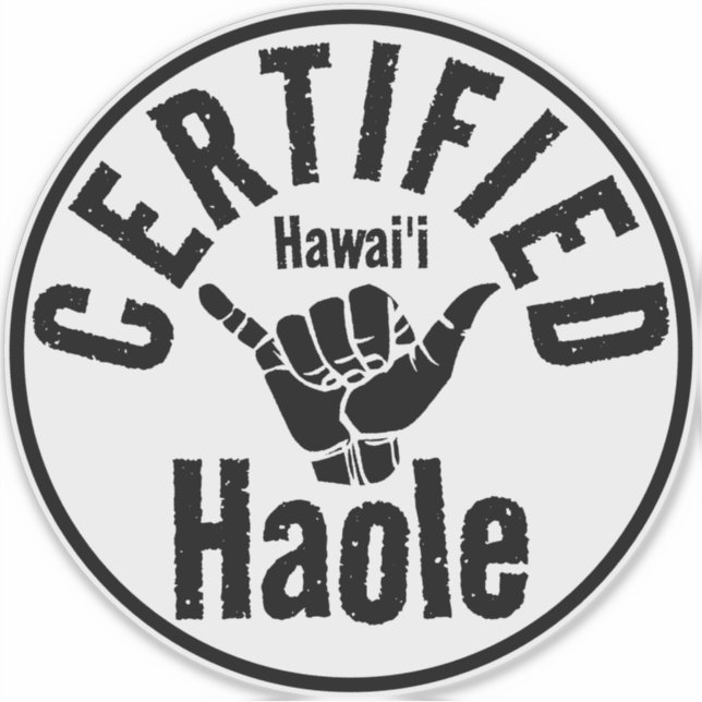 HAOLE AUKTORISERAD SHAKA HAWAII KLISTERMÄRKEN (Framsida)