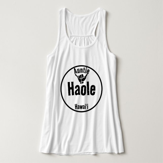 HAOLE AUNTIE SHAKA HAWAII LINNE MED RACERBACK  (Design framsida)