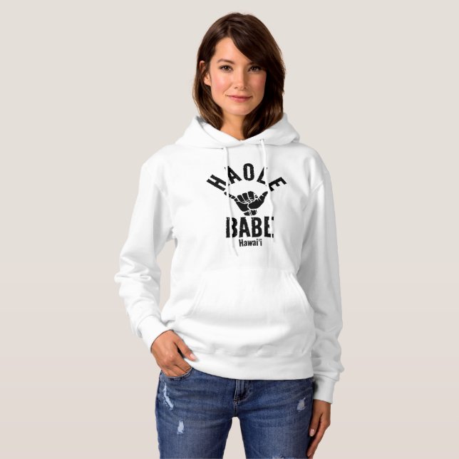 HAOLE BABE SHAKA HAWAII T SHIRT (Hel framsida)