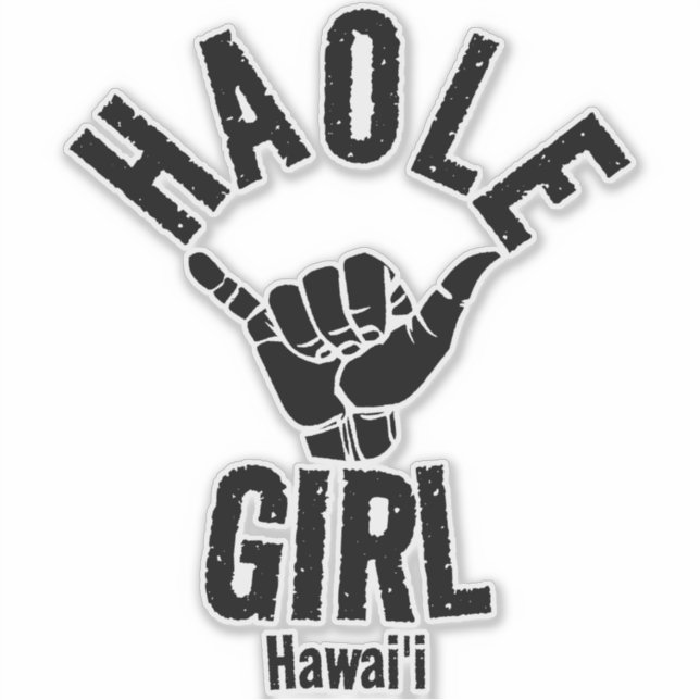 HAOLE GIRL SHAKA HAWAII KLISTERMÄRKEN (Framsida)