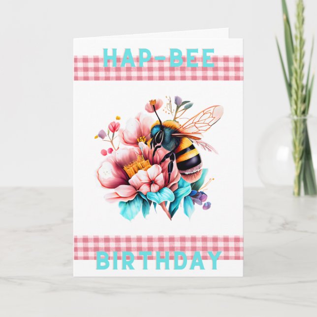 Hap-Bee Birthday Card Kort (Framsida)