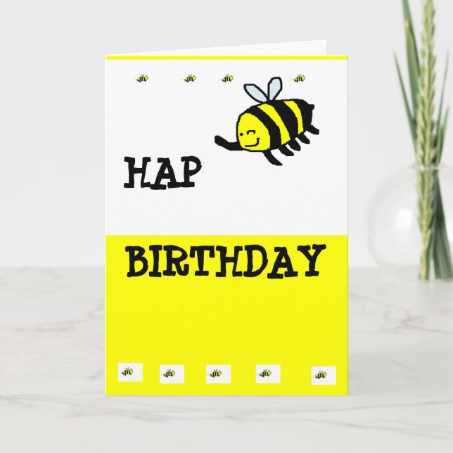 HAP "BEE" Birthday Kort (Framsida)