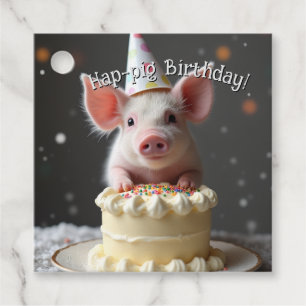 Hap gris Birthday Gåvor Etiketter