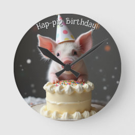 Hap gris Birthday Rund Klocka