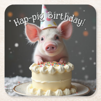 Hap gris Birthday Underlägg Papper Kvadrat