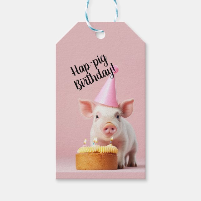 Hap-gris födelsedag! presentetikett (Framsidan)