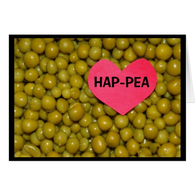 HAP-PEA BIRTHDAY! HÄLSNINGSKORT (Framsidan Horizontal)