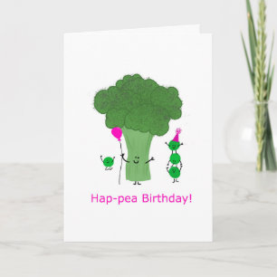 Hap-pea Birthday, Kärlek du Bunches Punny Card Kort