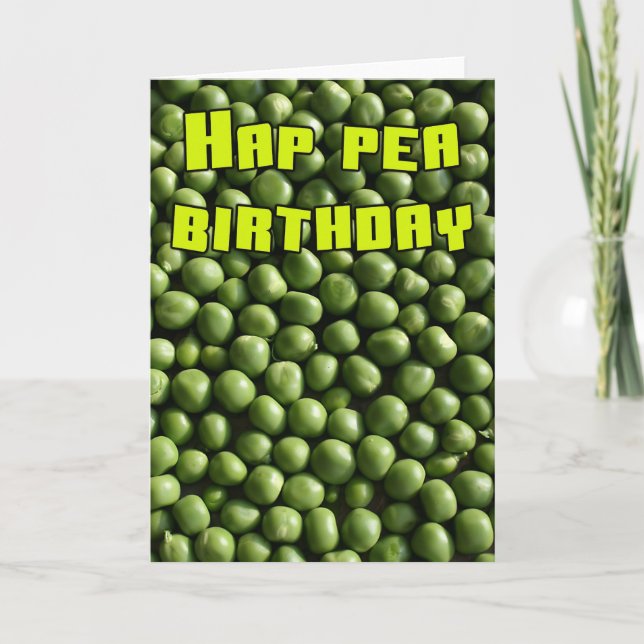 Hap Pea Birthday Kort (Framsida)