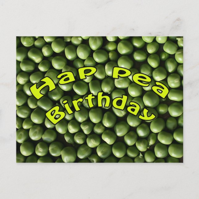 Hap Pea Birthday Vykort (Framsida)