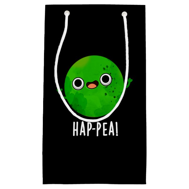 Hap-pea Funny Lycklig Pea Pun Mörk BG (Framsidan)